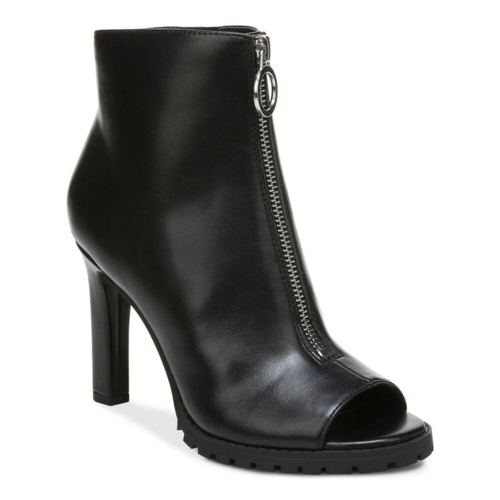 BAR III Womens Black Goring Arch Support Dillian Open Toe Stiletto Shootie 7 M